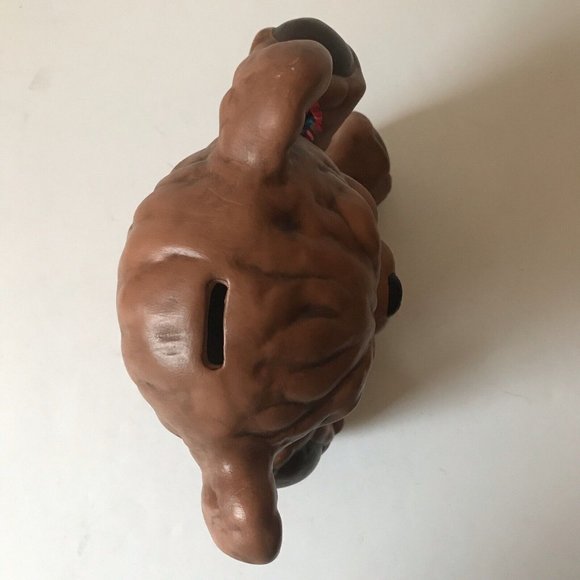 Vintage Rob Roy brown bear ceramic bank Christmas  ribbon  MCM 9” - Picture 3 of 5